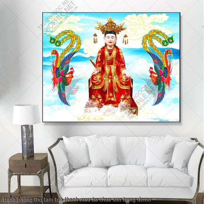 tranh phong tho tam toa thanh mau ba chua son trang